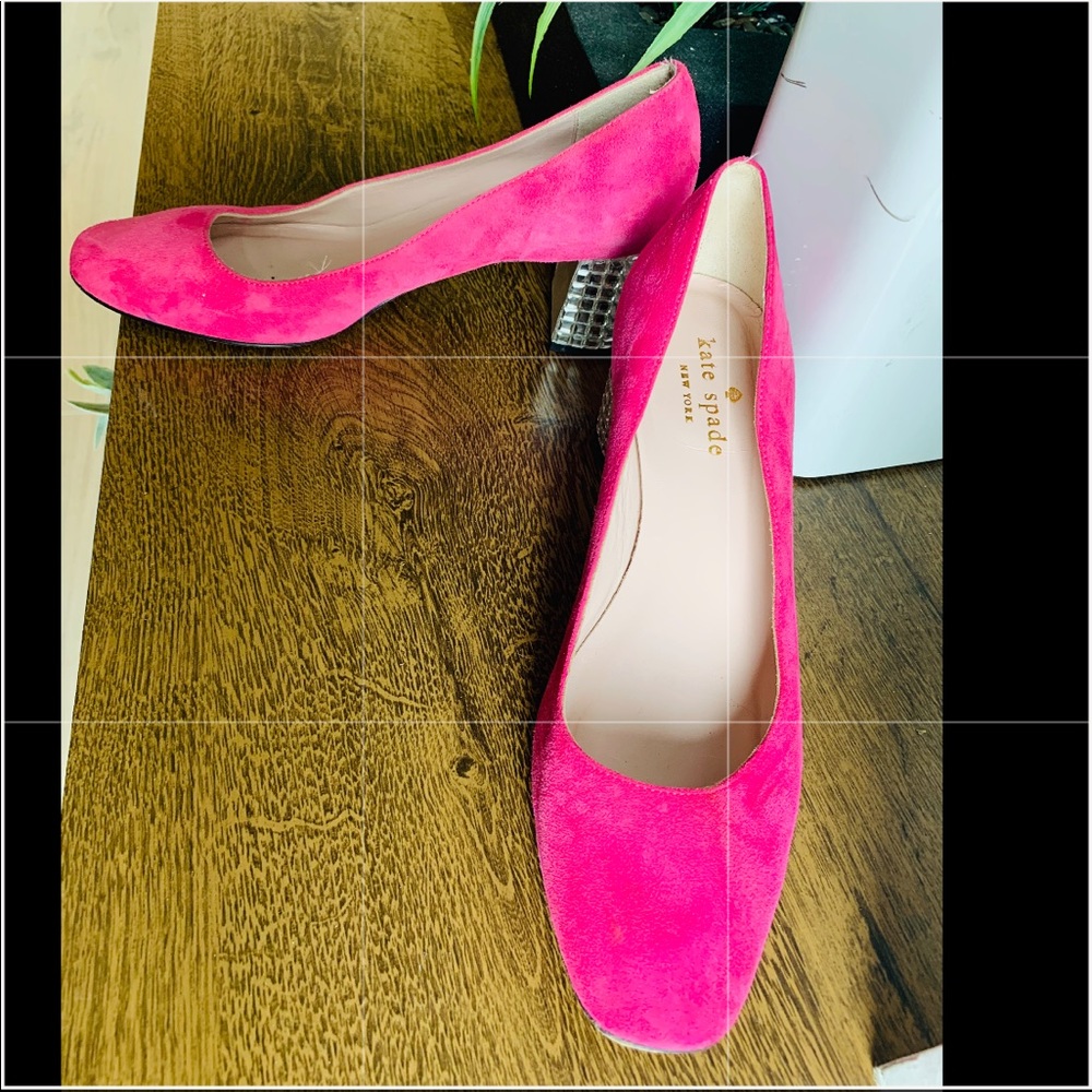 Kate Spade Danika Too Pink Suede Crystal Pumps 6.5